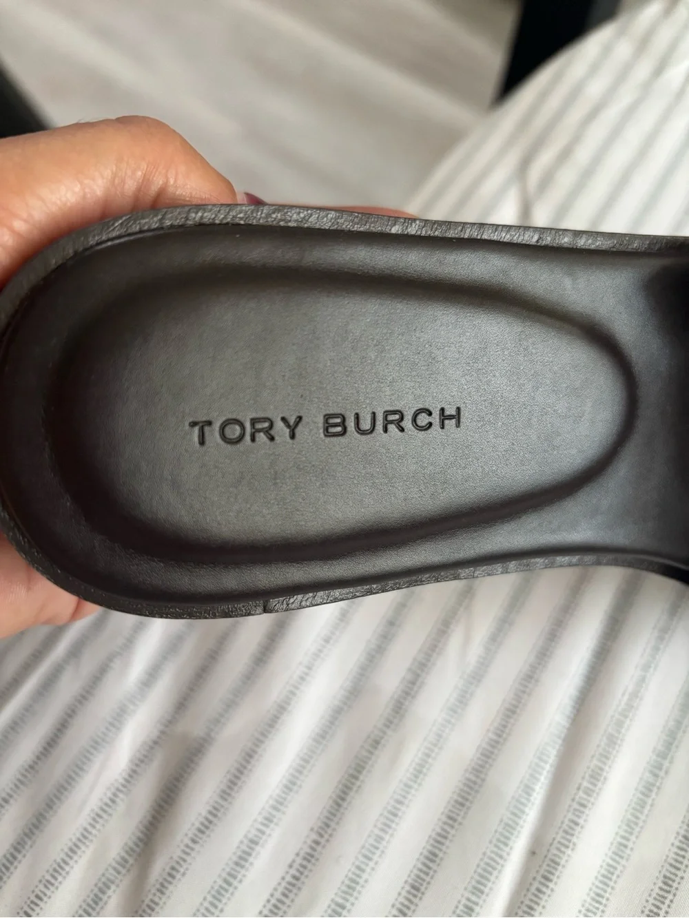 Tory Burch Pale Yellow Leather Slide Mules New With Original Box And Dust Bag